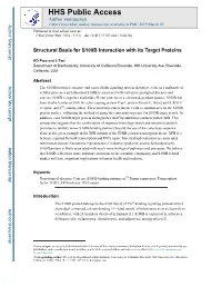 Structural Basis for S100B Interaction with Its Target Proteins