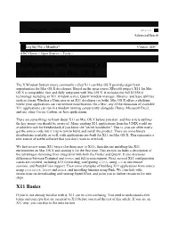 X11 Basics (For Those New to X11), Then Discuss Installing the X11 Environment on Mac OS X and Starting It for the First Time