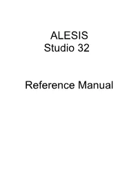 ALESIS Studio 32 Reference Manual