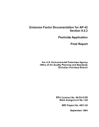 AP-42, Vol. 1, Final Background Document for Pesticide Application