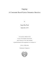 Gapping: a Constraint-Based Syntax-Semantics Interface