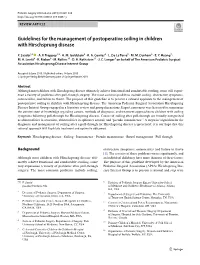 Guidelines for the Management of Postoperative Soiling in Children with Hirschsprung Disease