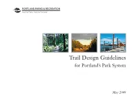 Trail Design Guidelines for Portland’S Park System