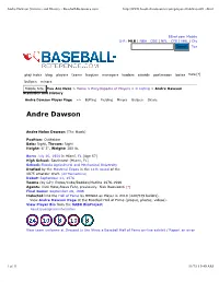 Andre Dawson Statistics and History - Baseball-Reference.Com