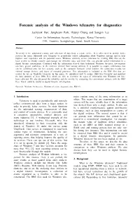 Forensic Analysis of the Windows Telemetry for Diagnostics