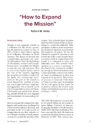 “How to Expand the Mission” Robert M