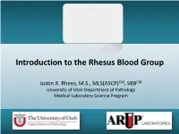 Introduction to the Rh Blood Group.Pdf