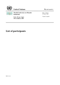 List of Participants