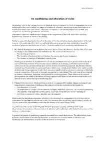 On Weathering and Alteration of Rocks