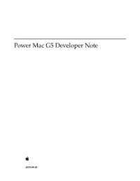 Power Mac G5 Developer Note