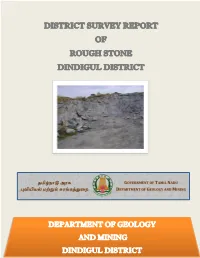 DEPARTMENT of GEOLOGY and MINING DINDIGUL DISTRICT Contents S.No Chapter Page No