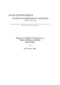 ECOLE POLYTECHNIQUE Impact of Volume Viscosity on a Shock