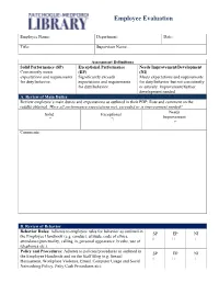 Employee Evaluation