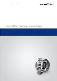 Rexnord BSD Freewheels and Backstops Overview