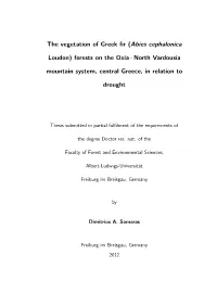 The Vegetation of Greek Fir Forests in Relation to Drought
