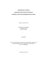 An Investigation of Post-Conflict Property And