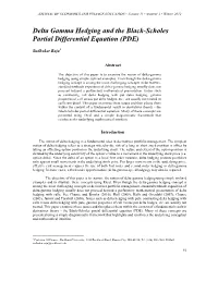 Delta Gamma Hedging and the Black-Scholes Partial Differential Equation (PDE)