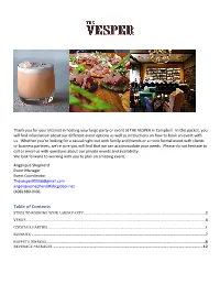 Event Packet Detailing Your Options