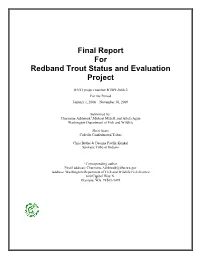 Final Report for Redband Trout Status and Evaluation Project