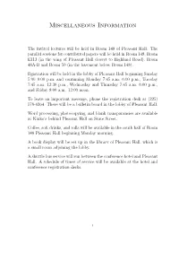 Miscellaneous Information