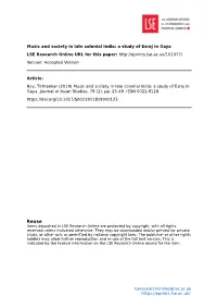 Music and Society in Late Colonial India: a Study of Esraj in Gaya LSE Research Online URL for This Paper: Version: Accepted Version