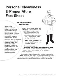 Personal Cleanliness & Proper Attire Fact Sheet