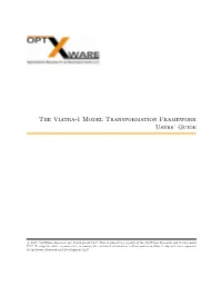 The Viatra-I Model Transformation Framework Users' Guide