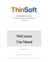 Winconnect User Manual