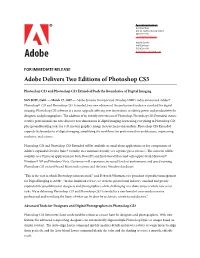 Adobe Delivers Two Editions of Photoshop CS3