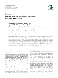 Colorful World of Microbes: Carotenoids and Their Applications
