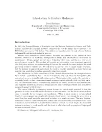 Introduction to Fracture Mechanics