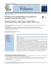 Prevalence and Characterization of Neonatal Skin Disorders in the First