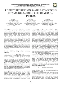 Robust Regression Sample Consensus Estimator Model: Performed on Inliers