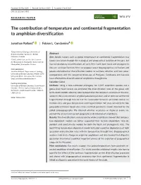 The Contribution of Temperature and Continental Fragmentation to Amphibian Diversification