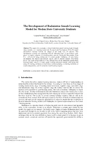 The Development of Badminton Smash Learning Model for Medan State University Students