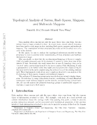 Topological Analysis of Nerves, Reeb Spaces, Mappers, and Multiscale Mappers