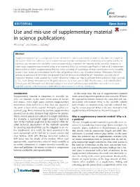 Use and Mis-Use of Supplementary Material in Science Publications Mihai Pop1* and Steven L