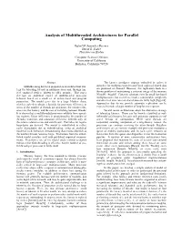 Analysis of Multithreaded Architectures for Parallel Computing