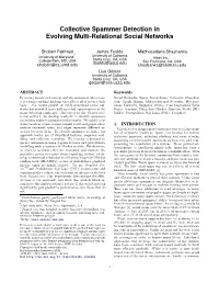 Collective Spammer Detection in Evolving Multi-Relational Social Networks