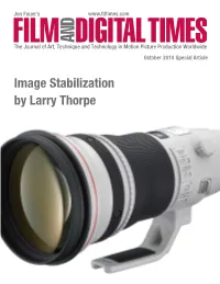 Image Stabilization by Larry Thorpe Preface Laurence J