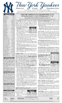 NYY Game Notes
