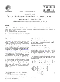 On Bounding Boxes of Iterated Function System Attractors Hsueh-Ting Chu, Chaur-Chin Chen*