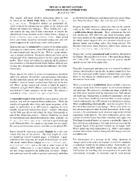 PHYSICAL REVIEW LETTERS INFORMATION for CONTRIBUTORS (Revised July 2007)