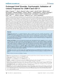 Psychometric Validation of Criteria Proposed for DSM-V and ICD-11