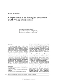 Review Article Importance and Constraints of the DSM-IV Use in The
