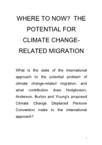 The Potential for Climate Change- Related Migration
