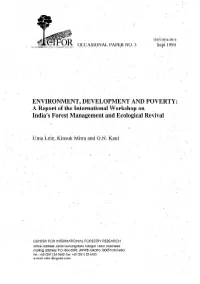 A Report of the International Workshop on India's Forest