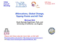 Bifurcations, Global Change, Tipping Points and All That