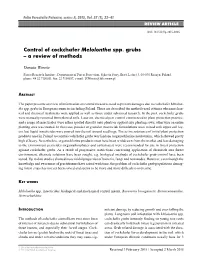 Control of Cockchafer Melolontha Spp. Grubs – a Review of Methods