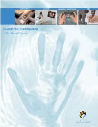 IMMERSION CORPORATION 2002 Annual Report